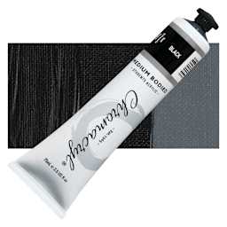 Chromacryl Students' Acrylic - Black, 2.5 oz tube and swatch