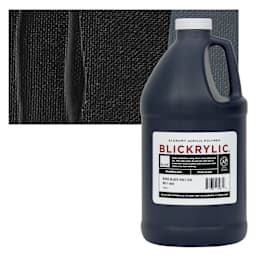 Blickrylic Student Acrylic - Mars Black, Half Gallon and swatch