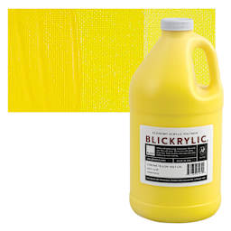 Blickrylic Student Acrylic - Chrome Yellow, Half Gallon and swatch