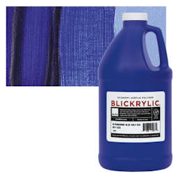 Blickrylic Student Acrylic - Ultramarine Blue, Half Gallon and swatch