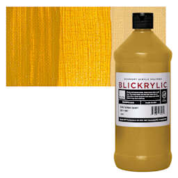 Blickrylic Student Acrylic - Raw Sienna, Quart and swatch
