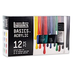 Liquitex Basics Acrylic Paints - Set of 12, Assorted Colors, 22 ml Tubes, front of package
