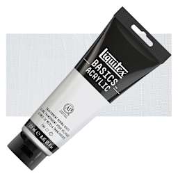 Liquitex Basics Acrylic Paint - Transparent Mixing White, 8.5 oz tube and swatch