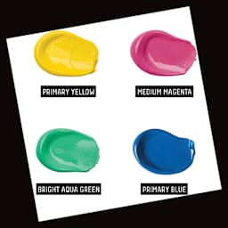Liquitex What Would You Create Basics Acrylic Set - Illuminated Brights, Set of 5 paint swatches