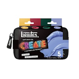 Liquitex What Would You Create Basics Acrylic Set - Gem Theory, Set of 5 front of package