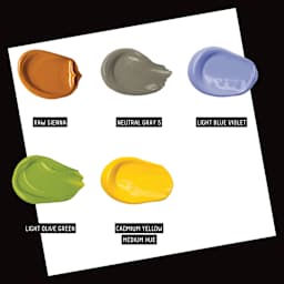 Liquitex What Would You Create Basics Acrylic Set - Fabric Painting, Set of 9 swatches of included colors