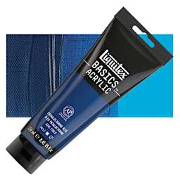 Liquitex Basics Acrylic Paint - Phthalo Blue, 8.5 oz Tube and swatch