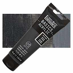 Liquitex Basics Acrylic Paint - Iridescent Graphite, 4 oz tube and swatch
