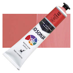 Jo Sonja's Artist Acrylic - Rose Pink, 2.5 oz tube and swatch