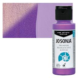 Chroma’s Jo Sonja Premium Pearlescent - Pearlescent Red Violet, 2 oz bottle and swatch