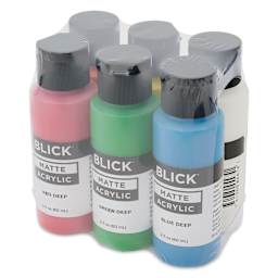 Blick Matte Acrylics - Set of 6, Basic Colors, 2 oz