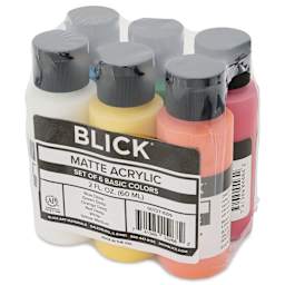 Blick Matte Acrylics - Set of 6, Basic Colors, 2 oz
