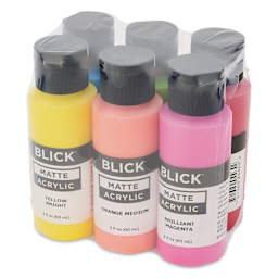 Blick Matte Acrylics - Set of 6, Bright Colors, 2 oz