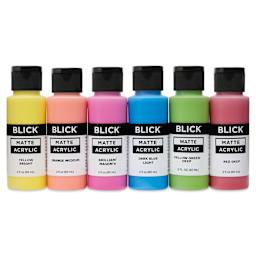 Blick Matte Acrylics - Set of 6, Bright Colors, 2 oz
