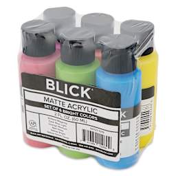 Blick Matte Acrylics - Set of 6, Bright Colors, 2 oz