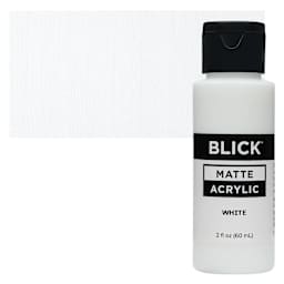 Blick Matte Acrylic - White, 2 oz bottle and swatch