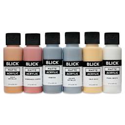 Blick Matte Acrylics - Set of 6, Metallic Colors, 2 oz
