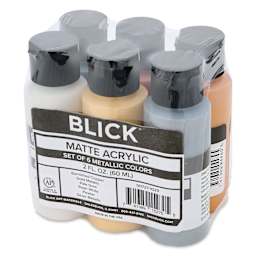 Blick Matte Acrylics - Set of 6, Metallic Colors, 2 oz