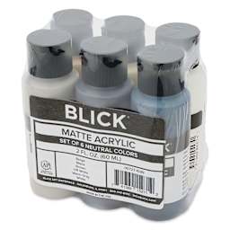 Blick Matte Acrylics - Set of 6, Neutral Colors, 2 oz