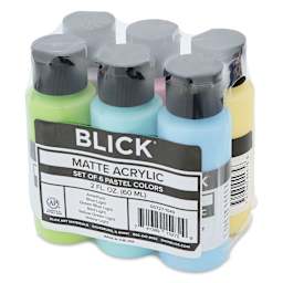 Blick Matte Acrylics - Set of 6, Pastel Colors, 2 oz