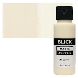 Blick Matte Acrylic - Off White, 2 oz bottle and swatch