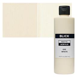 Blick Matte Acrylic - Off White, 8 oz bottle and swatch