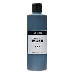 Blick Matte Acrylic - Black, 8 oz bottle