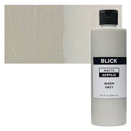Blick Matte Acrylic - Warm Gray, 8 oz bottle and swatch