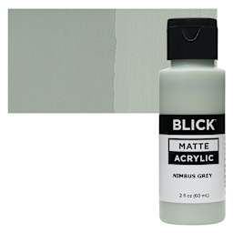 Blick Matte Acrylic - Nimbus Gray, 2 oz bottle and swatch