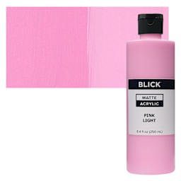 Blick Matte Acrylic - Pink Light, 8 oz bottle and swatch