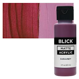 Blick Matte Acrylic - Burgundy, 2 oz bottle and swatch