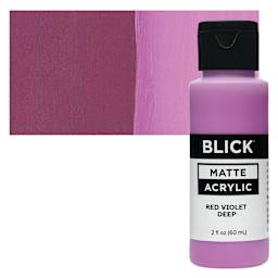 Blick Matte Acrylic - Red Violet Deep, 2 oz bottle and swatch