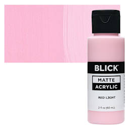 Blick Matte Acrylic - Red Light, 2 oz bottle and swatch