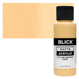 Blick Matte Acrylic - Yellow Orange Light, 2 oz bottle and swatch