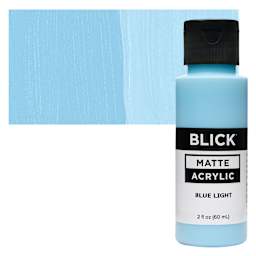 Blick Matte Acrylic - Blue Light, 2 oz bottle and swatch