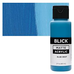 Blick Matte Acrylic - Blue Deep, 2 oz bottle and swatch