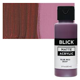 Blick Matte Acrylic - Blue Red Deep, 2 oz bottle and swatch