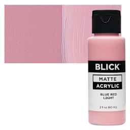 Blick Matte Acrylic - Blue Red Light, 2 oz bottle and swatch
