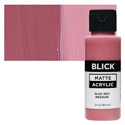 Blick Matte Acrylic - Blue Red Medium, 2 oz bottle and swatch