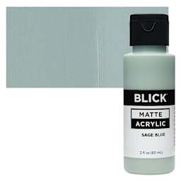 Blick Matte Acrylic - Sage Blue, 2 oz bottle and swatch
