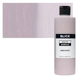 Blick Matte Acrylic - Amethyst, 8 oz bottle and swatch