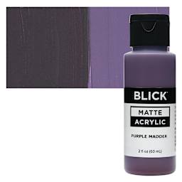Blick Matte Acrylic - Purple Madder, 2 oz bottle and swatch