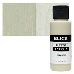 Blick Matte Acrylic - Celadon, 2 oz bottle and swatch