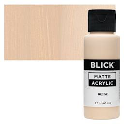 Blick Matte Acrylic - Beige, 2 oz bottle and swatch