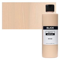 Blick Matte Acrylic - Beige, 8 oz Bottle and swatch