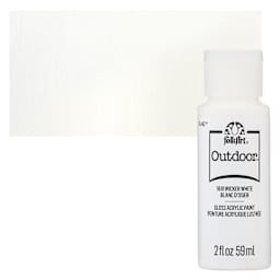 FolkArt Outdoor Acrylic Paint - Wicker White, 2 oz, Bottle and Swatch