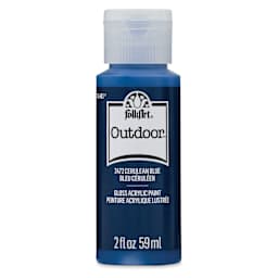 FolkArt Outdoor Acrylic Paint - Cerulean Blue, 2 oz, Bottle