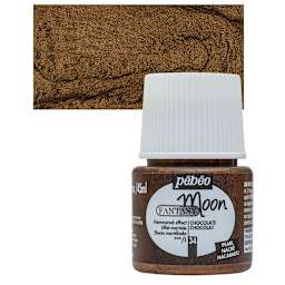 Pebeo Fantasy Moon Paint - Chocolate, 45 ml bottle and swatch