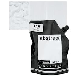 Sennelier Abstract Acrylic - Titanium White, 500 ml pouch and swatch