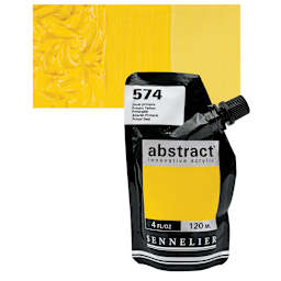 Sennelier Abstract Acrylic - Primary Yellow, 120 ml pouch and swatch
